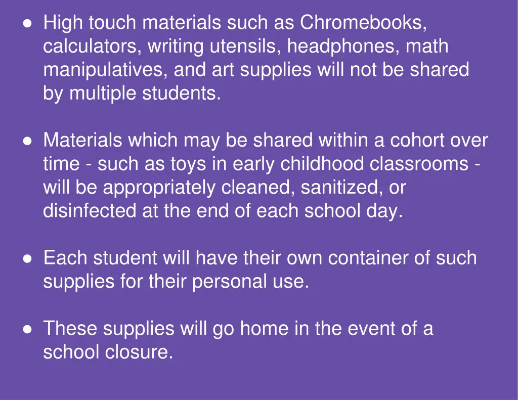 high touch materials such as chromebooks