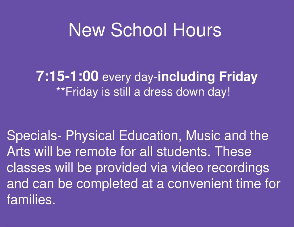 new school hours