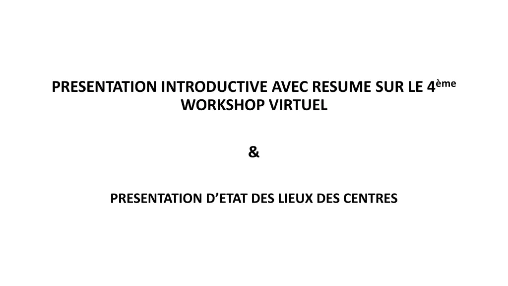 presentation introductive avec resume