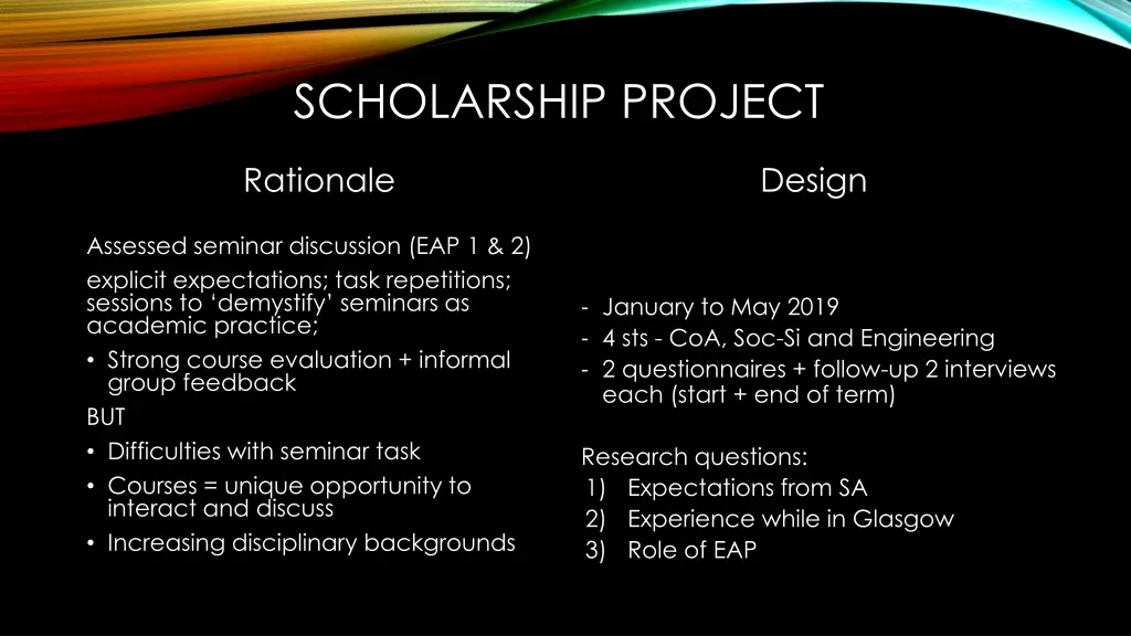 scholarship project