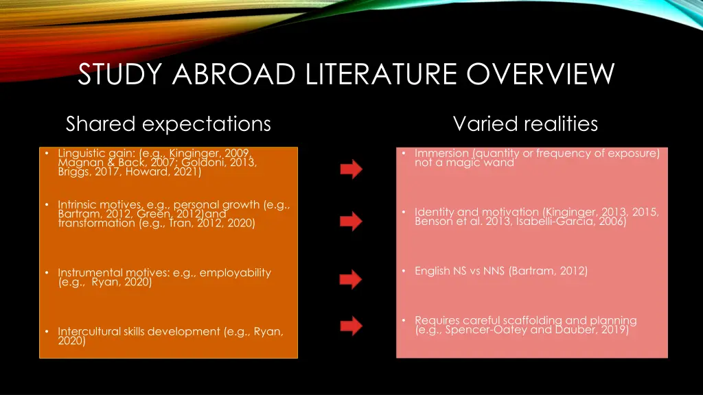 study abroad literature overview