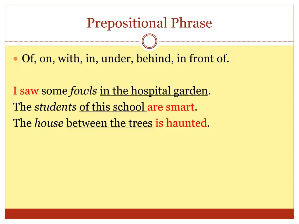 prepositional phrase