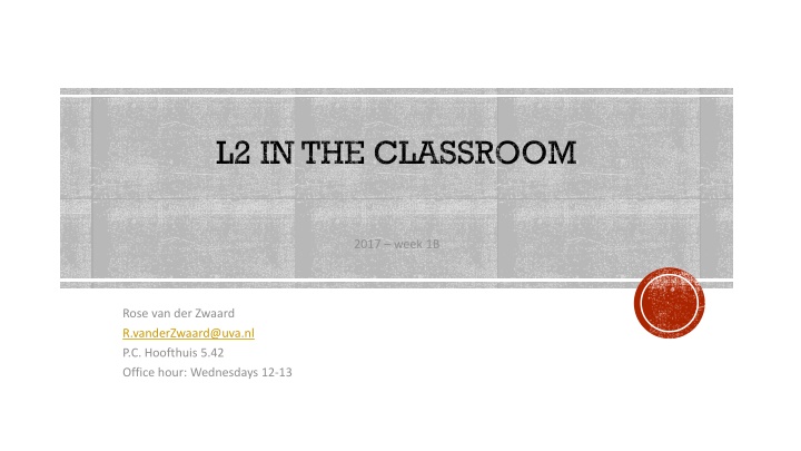 l2 in the classroom