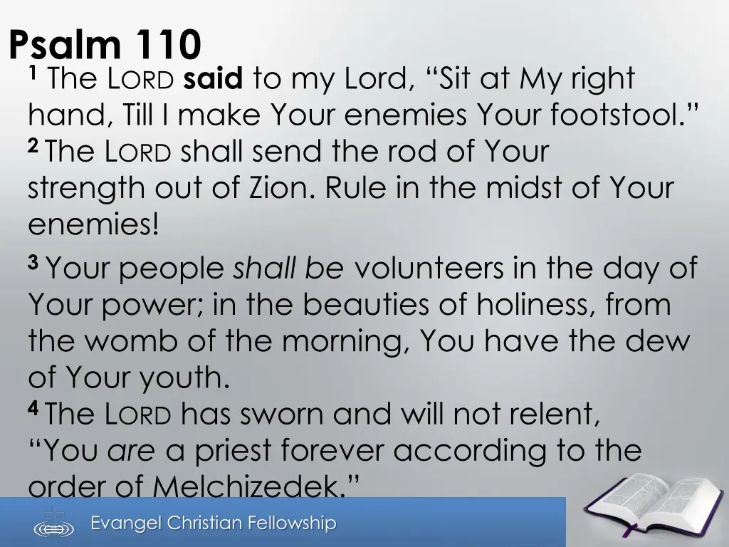 psalm 110 1 the l ord said to my lord