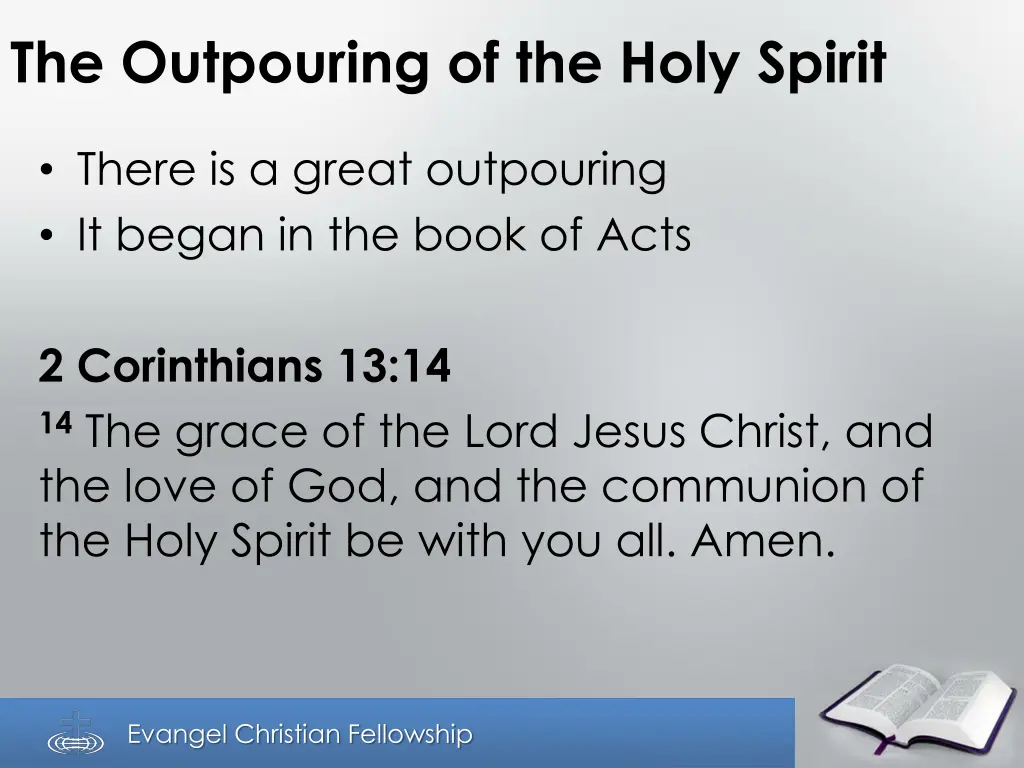 the outpouring of the holy spirit