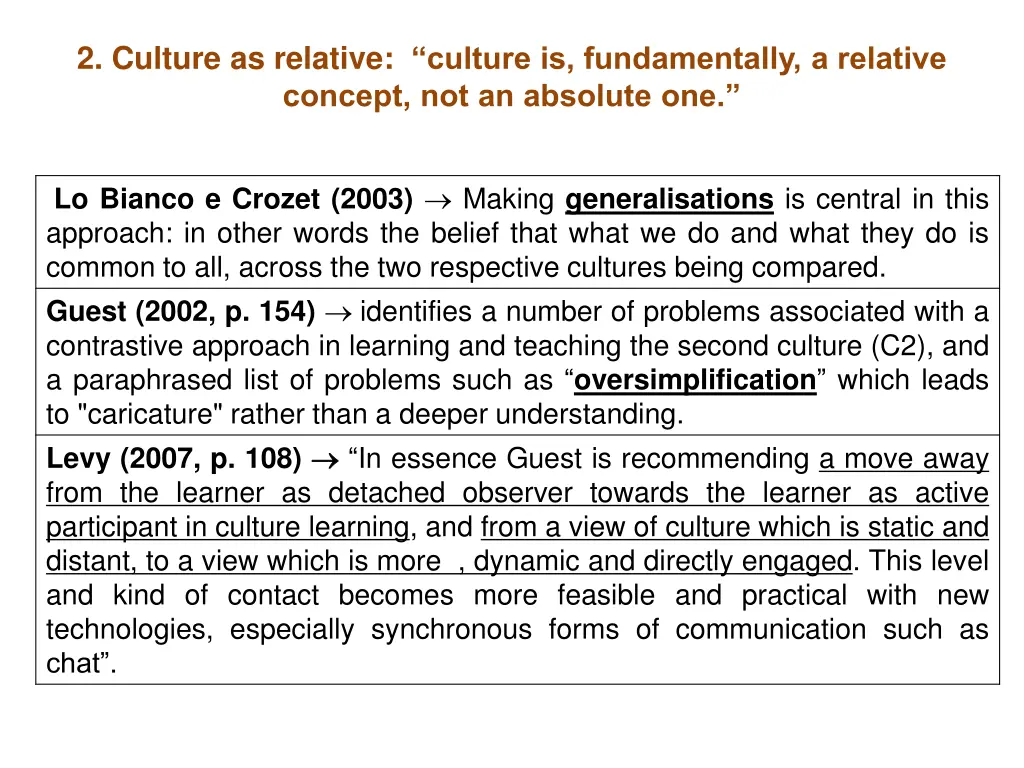 2 culture as relative culture is fundamentally