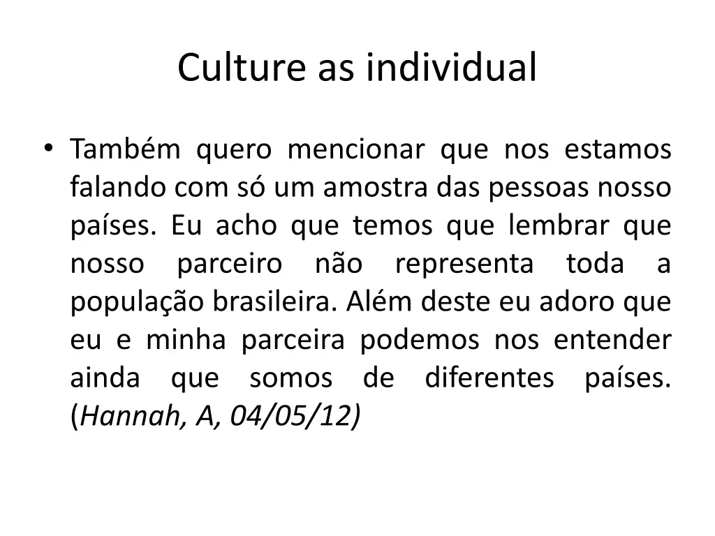 culture as individual