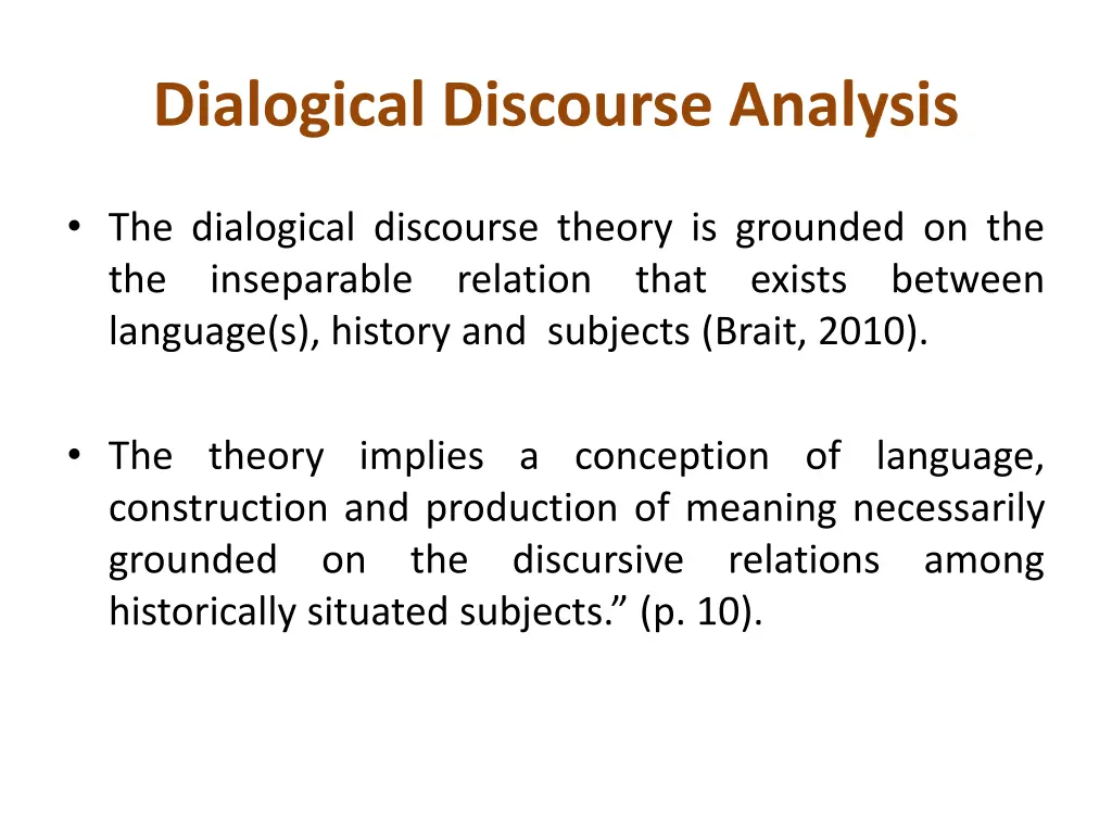 dialogical discourse analysis