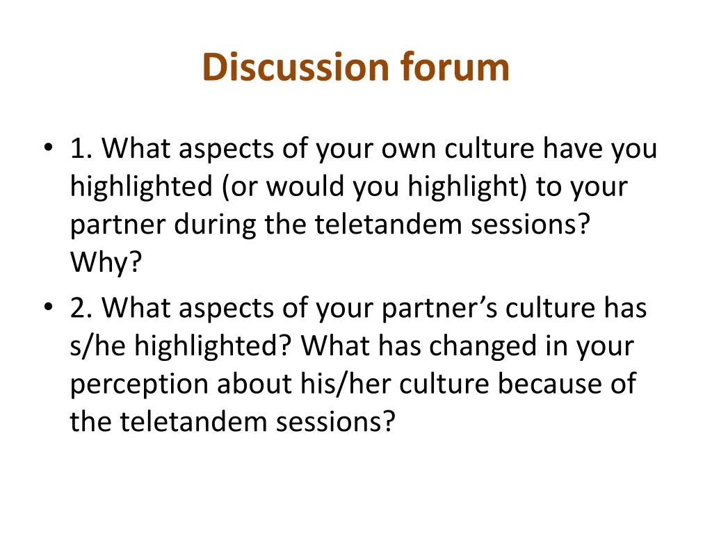 discussion forum