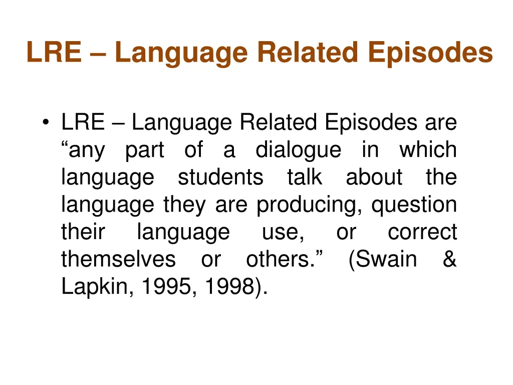 lre language related episodes