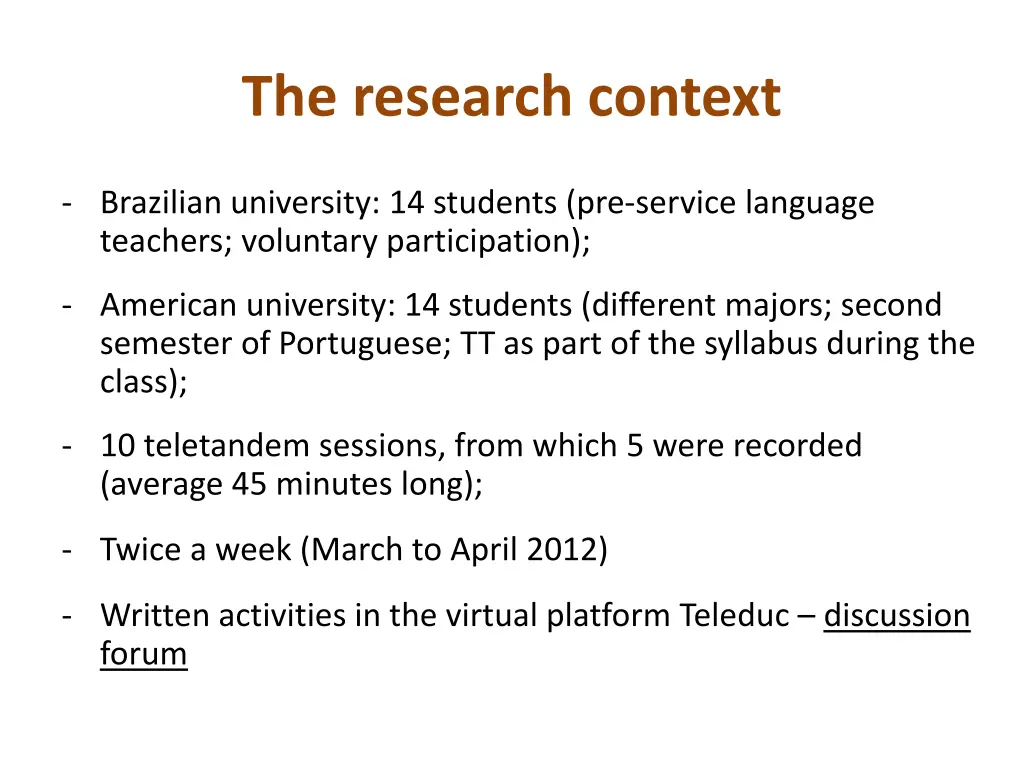 the research context 1