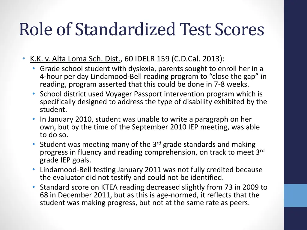 role of standardized test scores