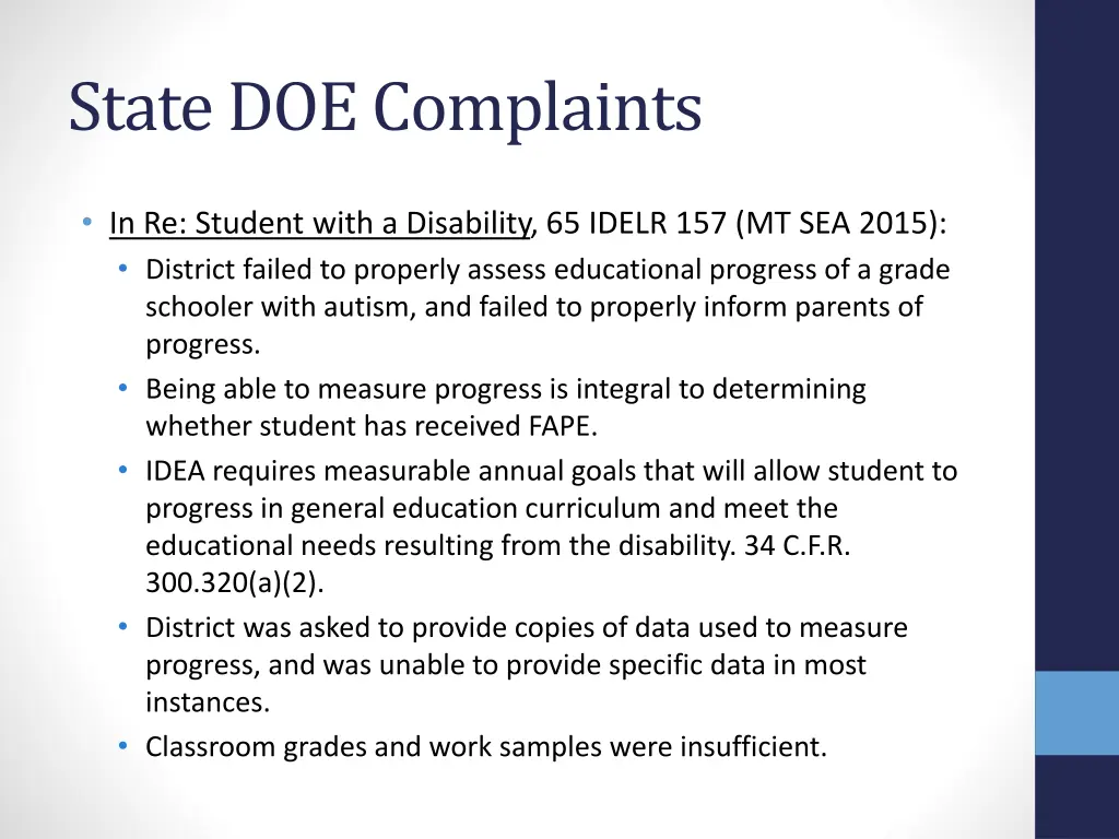 state doe complaints