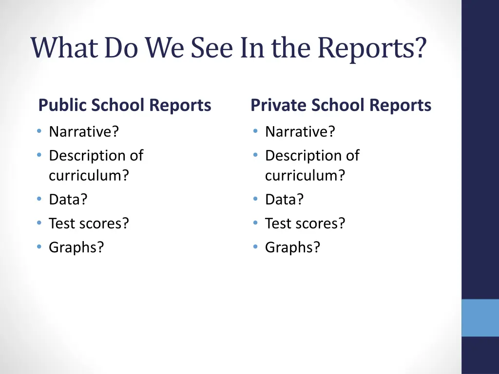 what do we see in the reports