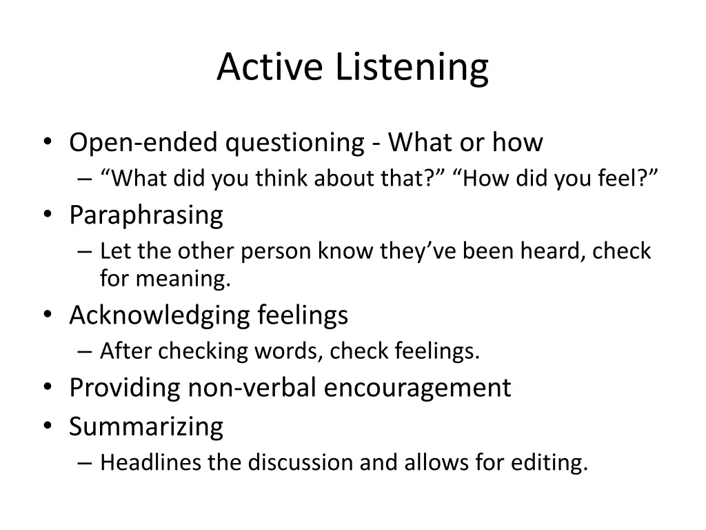 active listening