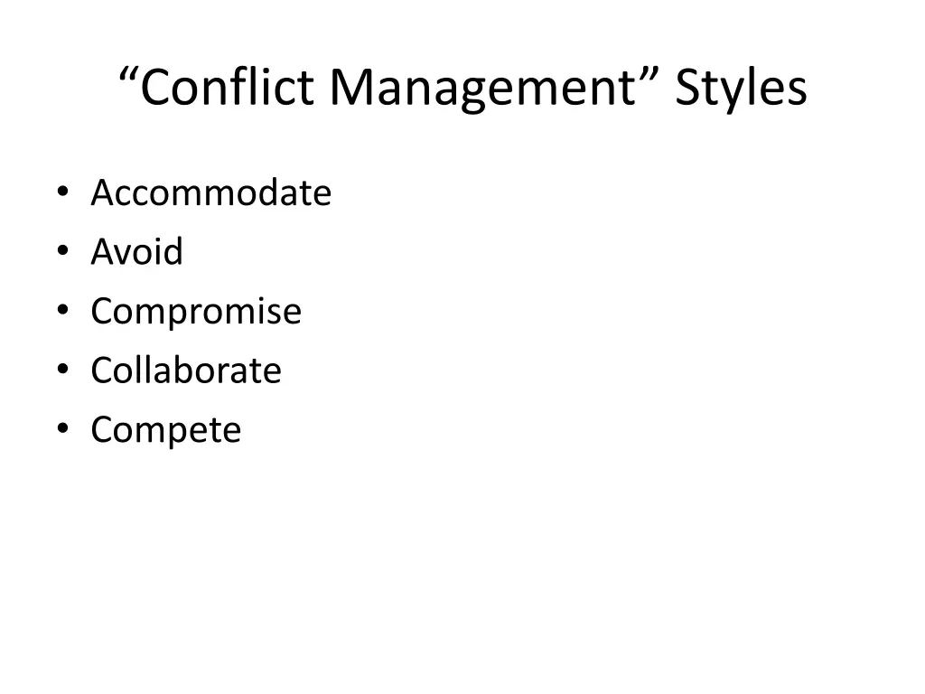 conflict management styles