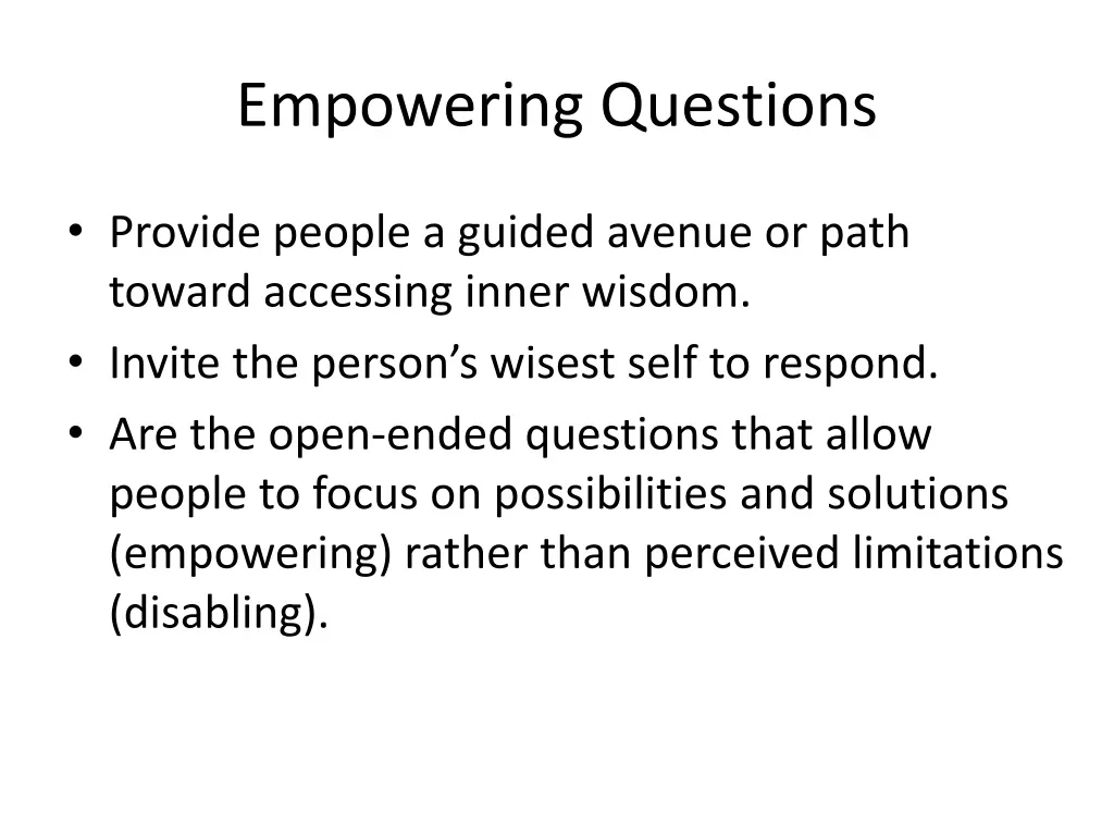 empowering questions