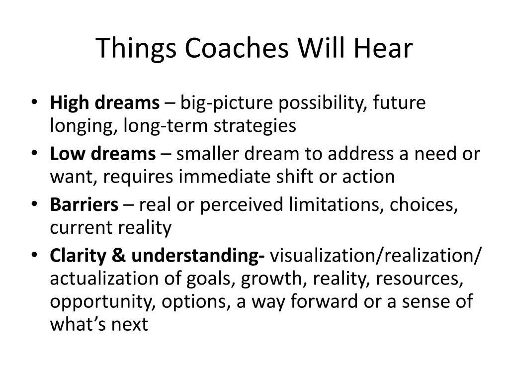 things coaches will hear