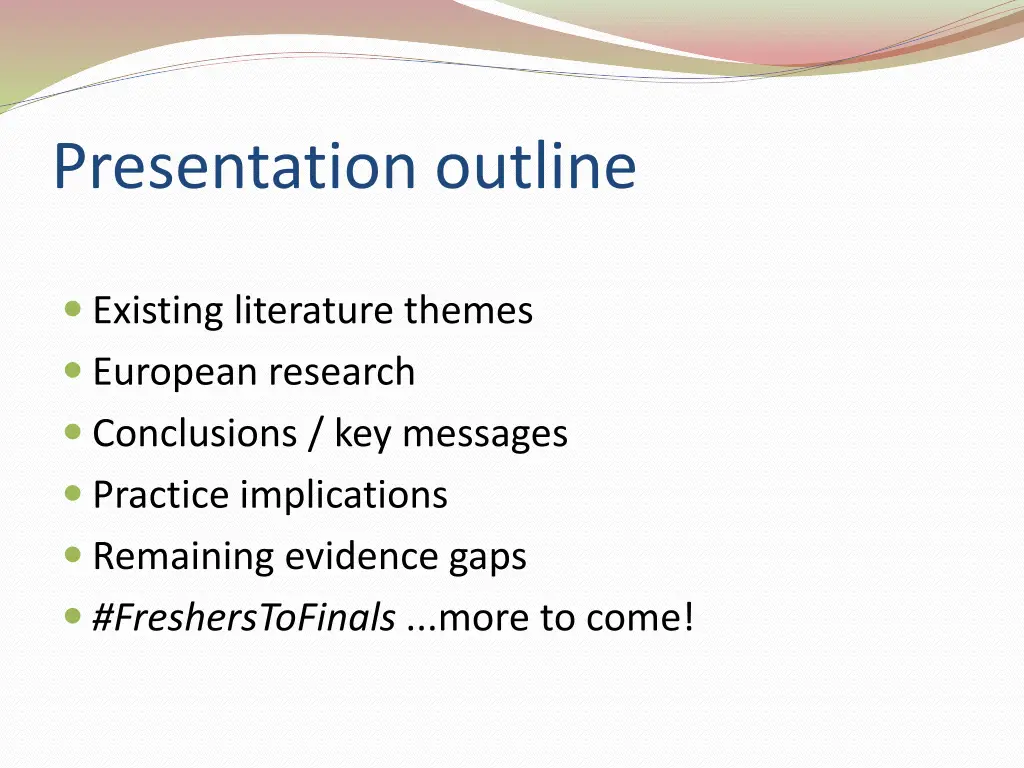 presentation outline