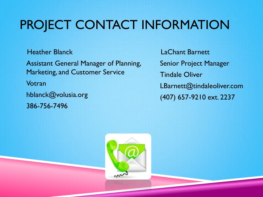 project contact information