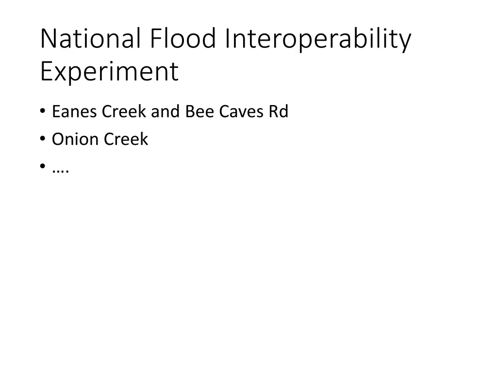 national flood interoperability experiment