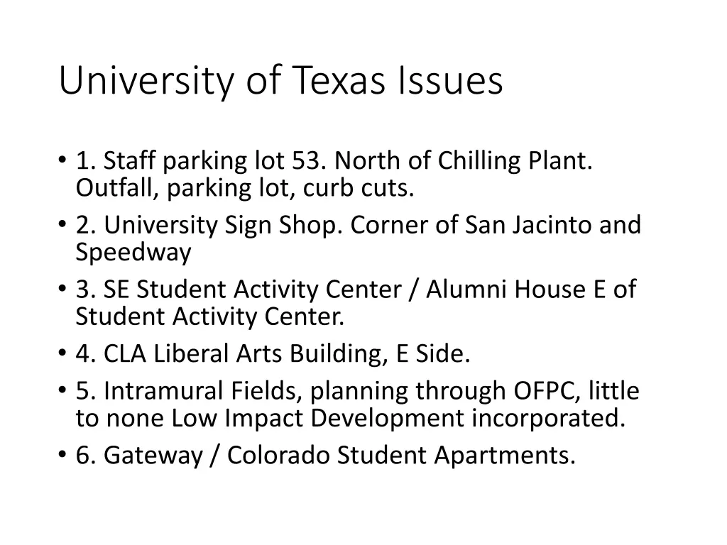 university of texas issues