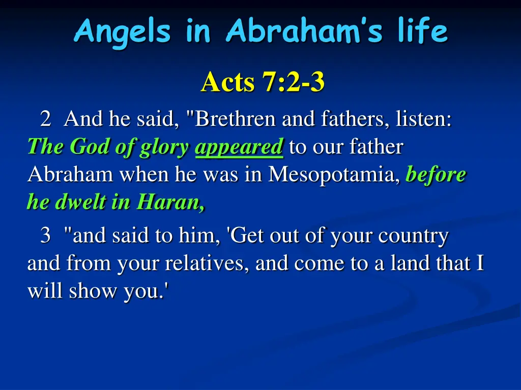 angels in abraham s life