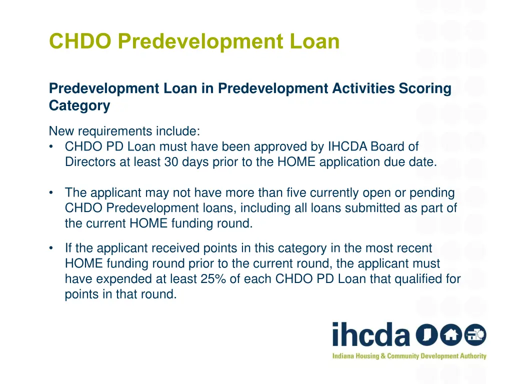 chdo predevelopment loan