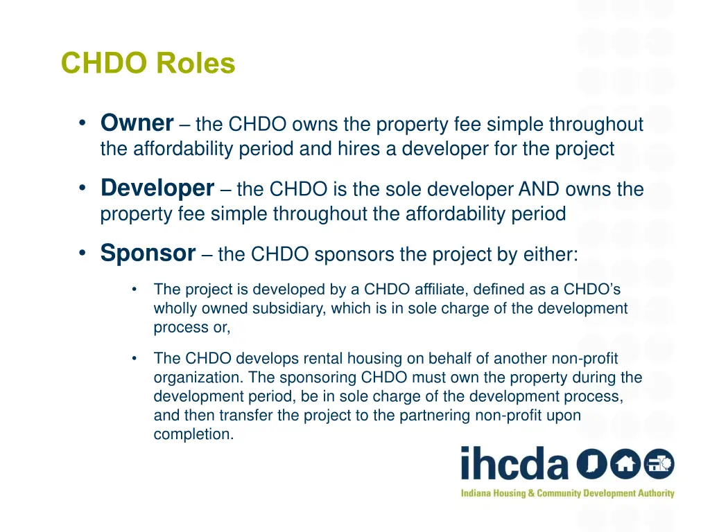 chdo roles