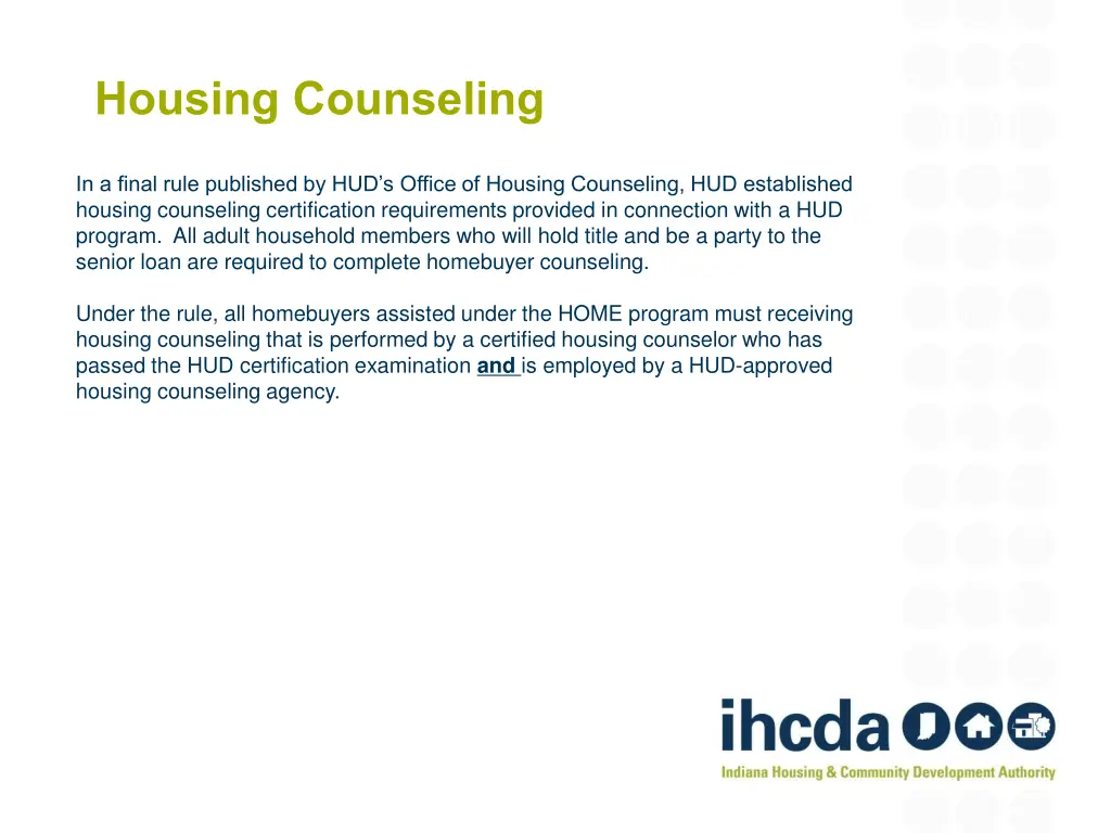 housing counseling