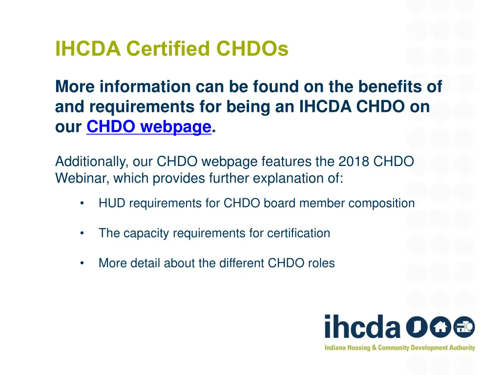 ihcda certified chdos