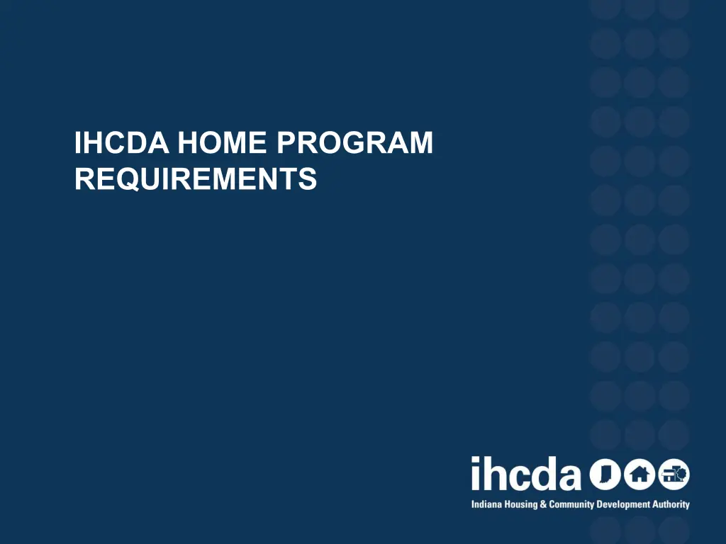 ihcda home program requirements