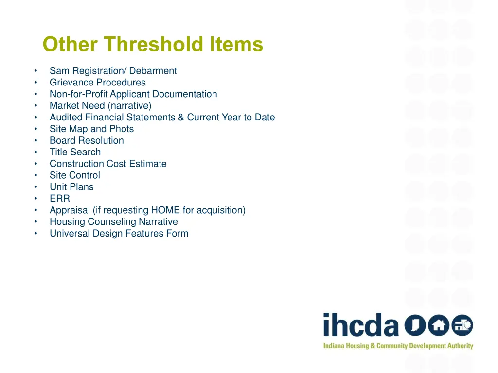 other threshold items