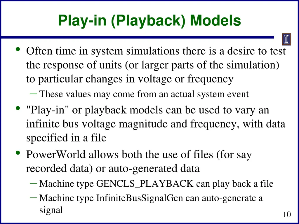 play in playback models