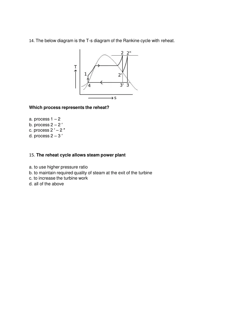 14 the below diagram is the t s diagram