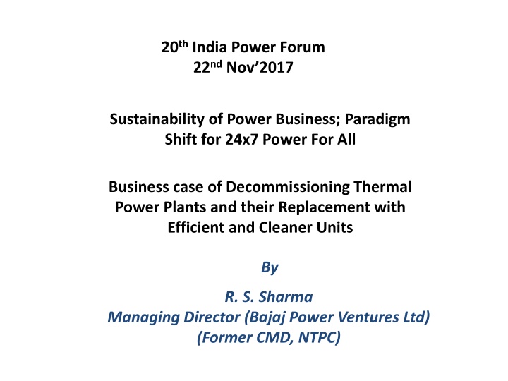 20 th india power forum 22 nd nov 2017