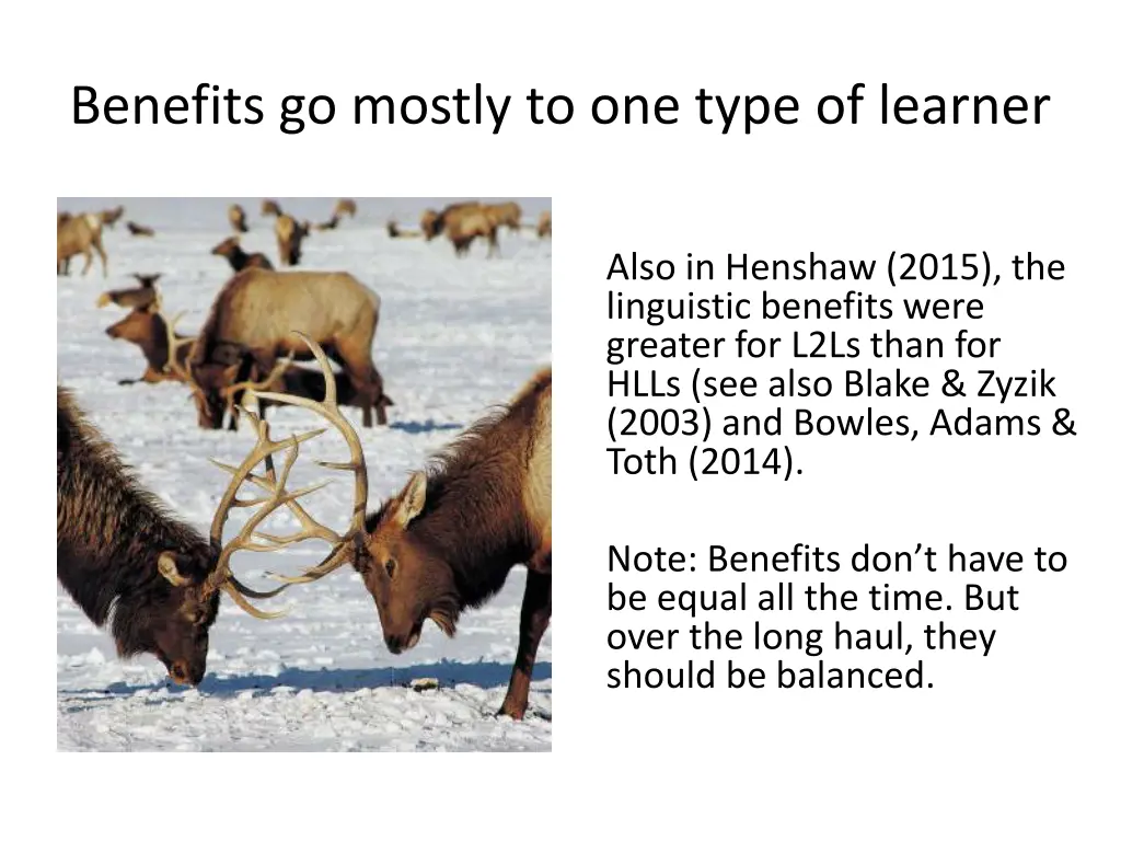 benefits go mostly to one type of learner