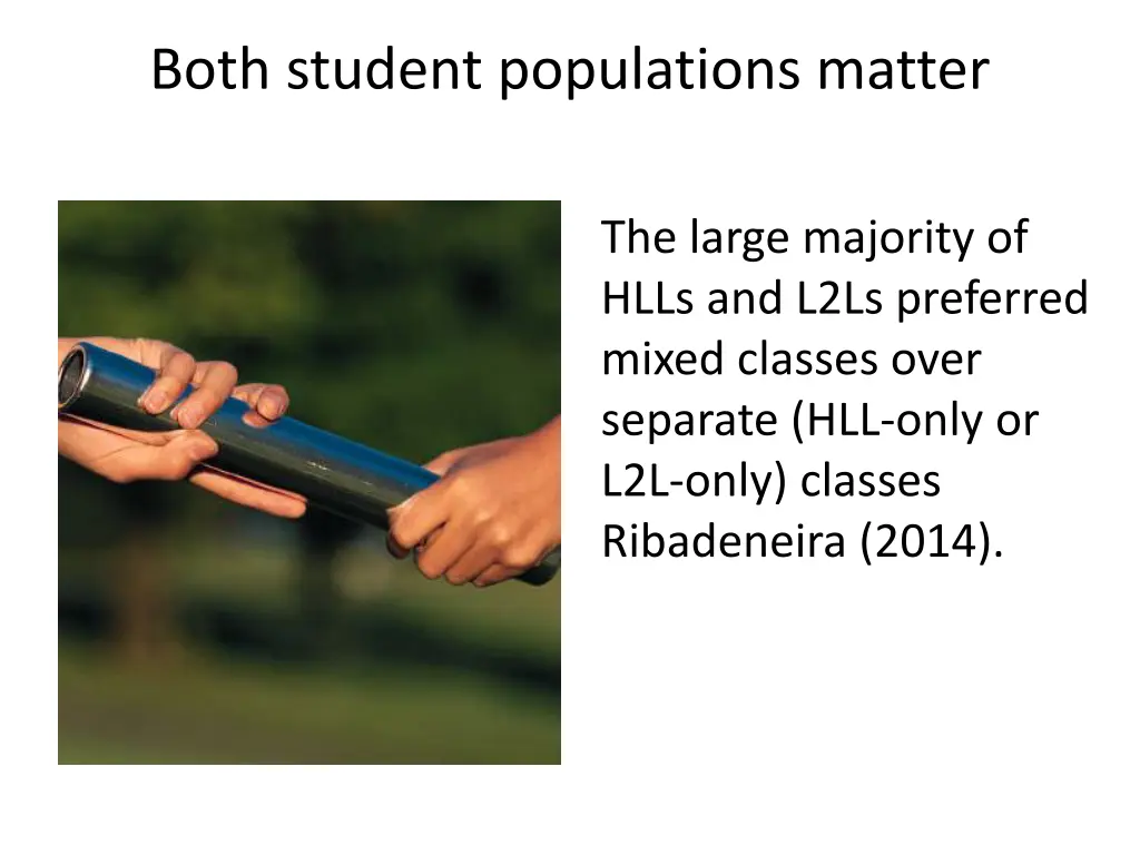 both student populations matter