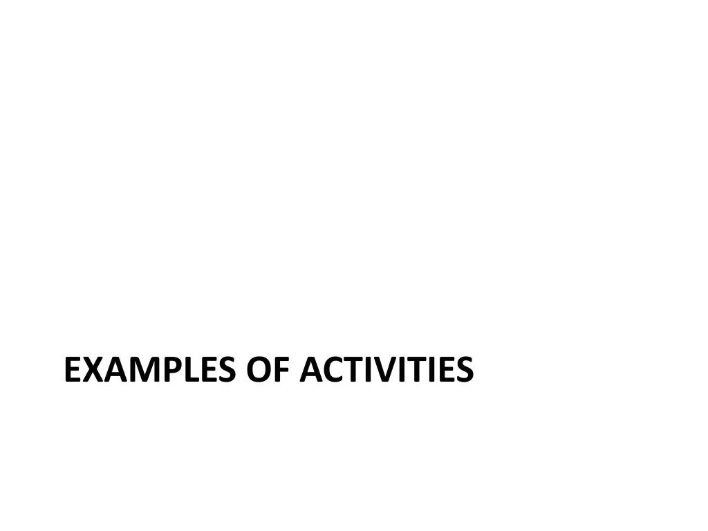 examples of activities