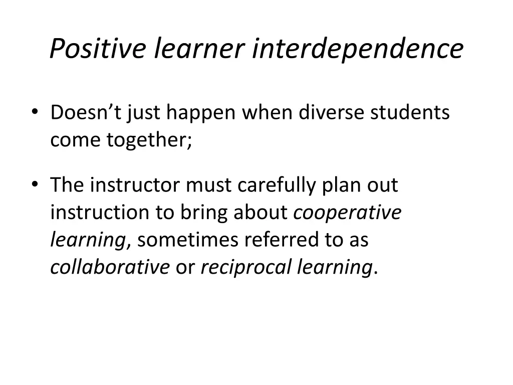 positive learner interdependence 1