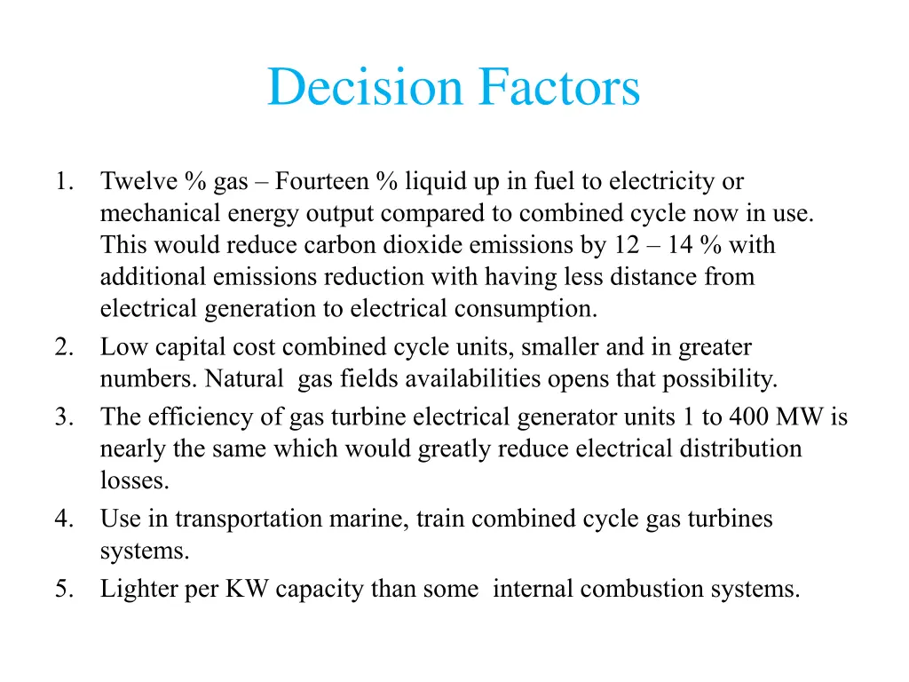 decision factors