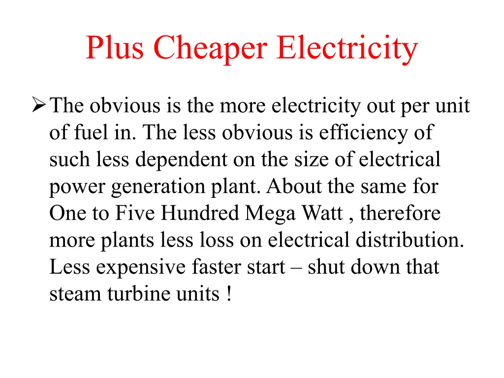 plus cheaper electricity