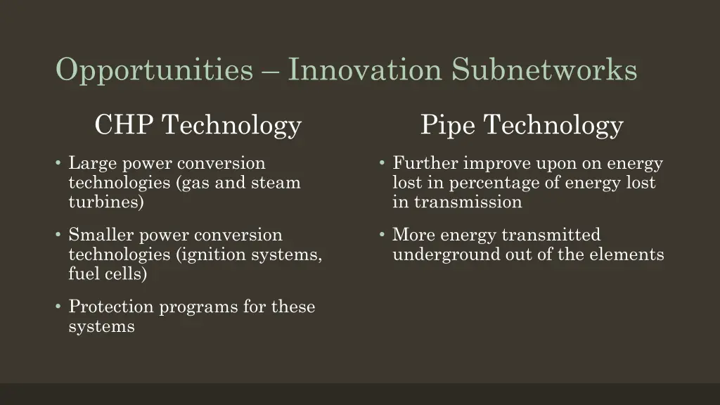 opportunities innovation subnetworks