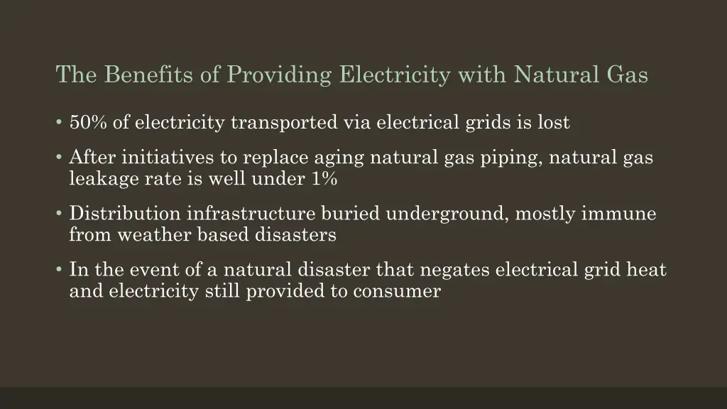 the benefits of providing electricity with