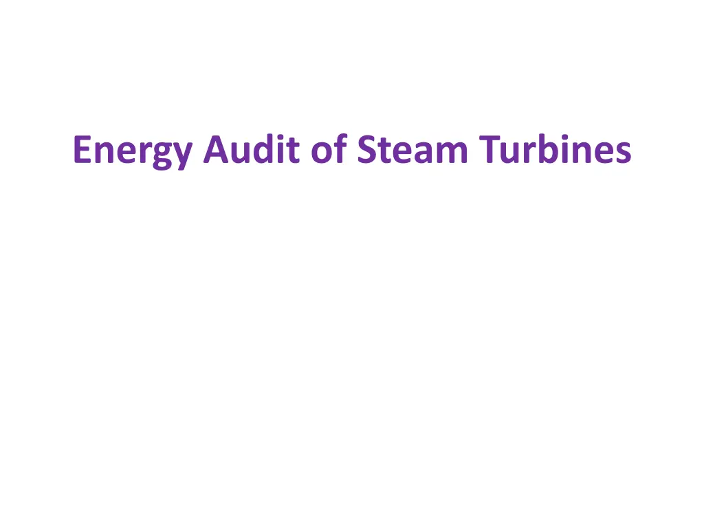 energy audit of steam turbines