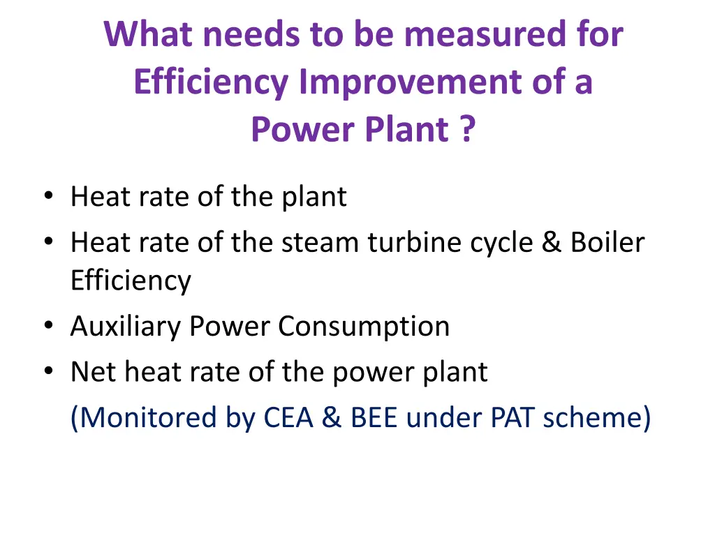 what needs to be measured for efficiency