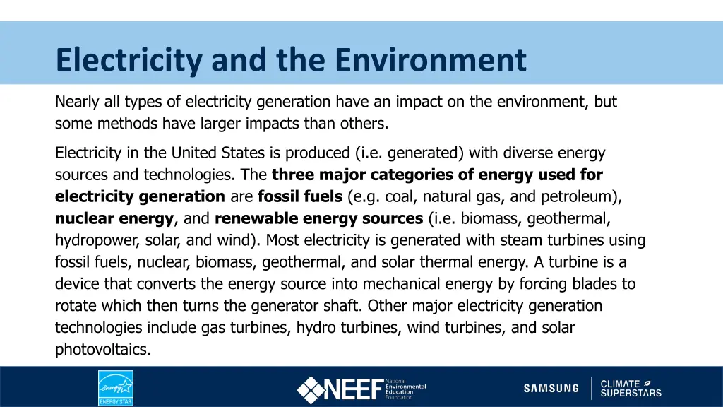 electricity and the environment