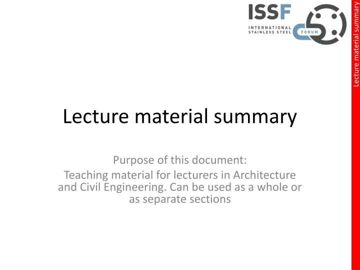 lecture material summary