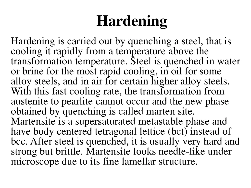 hardening