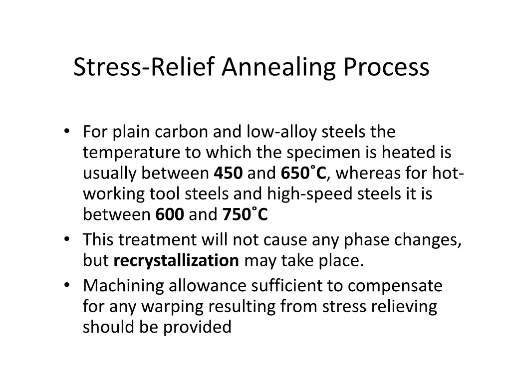 stress relief annealing process